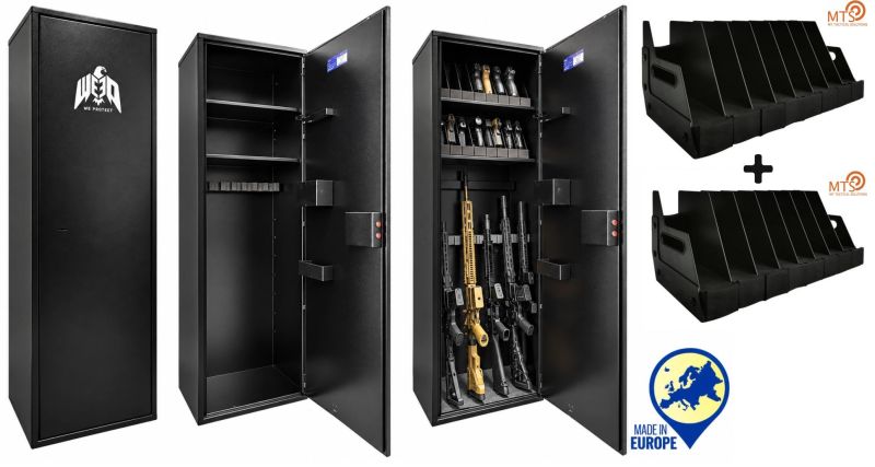 Coffre WE PROTECT Shooter Competition 8 carabines AR15 -  16 armes de poings avec racks (42kg)
