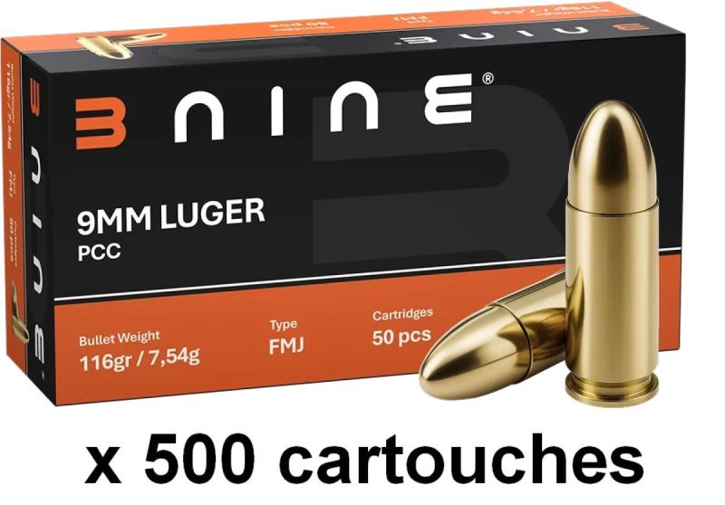 B NINE cal.9mm PARA FMJ PCC (116gr) /500