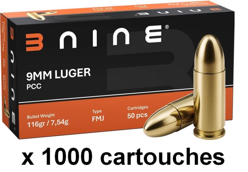 B NINE cal.9mm PARA FMJ PCC (116gr) /1000