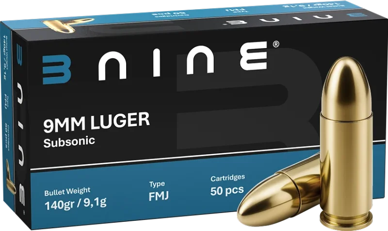 B NINE cal.9mm PARA FMJ SUBSONIC (140gr) /50