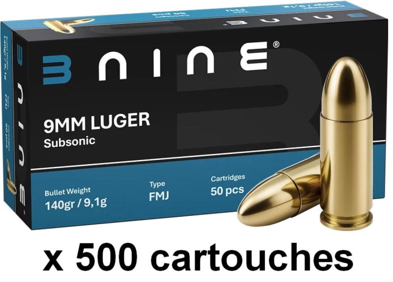 B NINE cal.9mm PARA FMJ SUBSONIC (140gr) /500