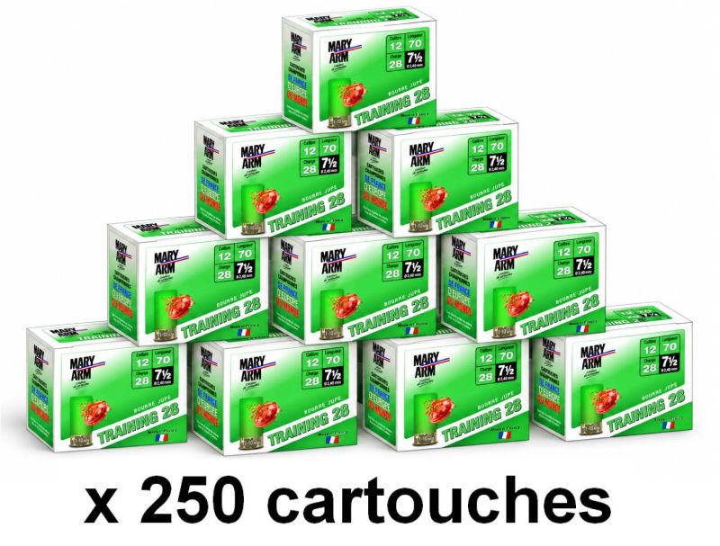 Cartouches de sport MARY ARM Training T1 cal.12/70 BJ 28gr - n°7,5 (boite de 250)