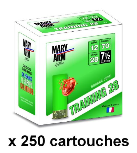 Cartouches de sport MARY ARM Training T1 cal.12/70 BJ 28gr - n°7,5 (boite de 250)