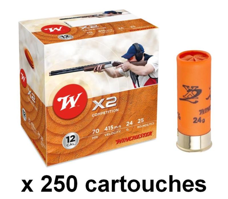 Cartouches de sport WINCHETSER X2 Competition cal.12/70 BJ 28gr - n°7,5 (boite de 250)