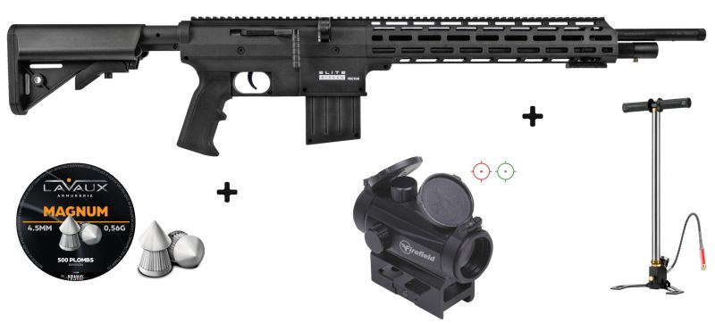 Carabine PCP ELITE AIRGUN VECTOR cal.4,5mm (19,9 joules) "Pack AR"