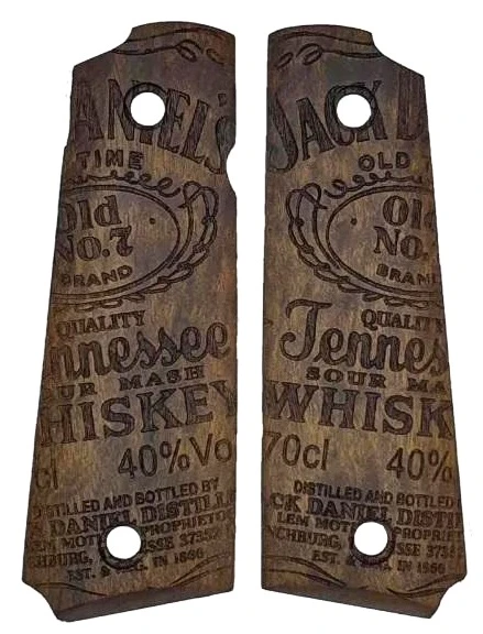 Plaquettes noyer MBT GRIPS "Jack Daniel's" pour pistolet 1911 