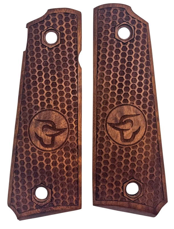 Plaquettes noyer MBT GRIPS "Nid d'Abeille TAURUS" pour pistolet 1911