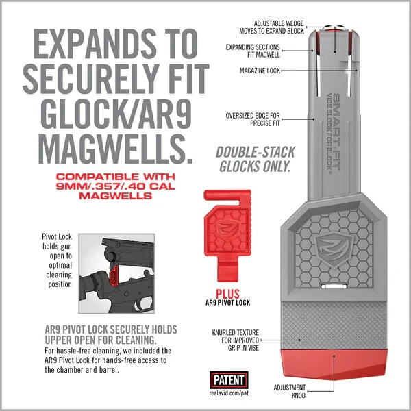 Support pour étau d'établi REAL AVID pistolets GLOCK et AR-9