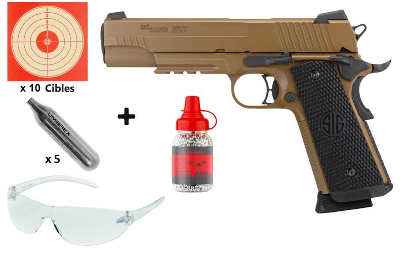 Pistolet à plombs SIG SAUER 1911 EMPEROR SCORPION cal.4,5mm BB's "Pack loisir"