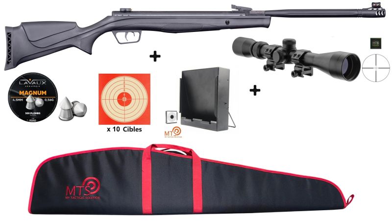 Carabine à plombs UX R-FORCE BLACK cal.4,5mm "Pack MTS 3-9x40"