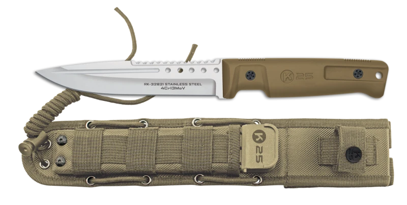 Poignard K25 Tactical Knife TAN Lame 15cm