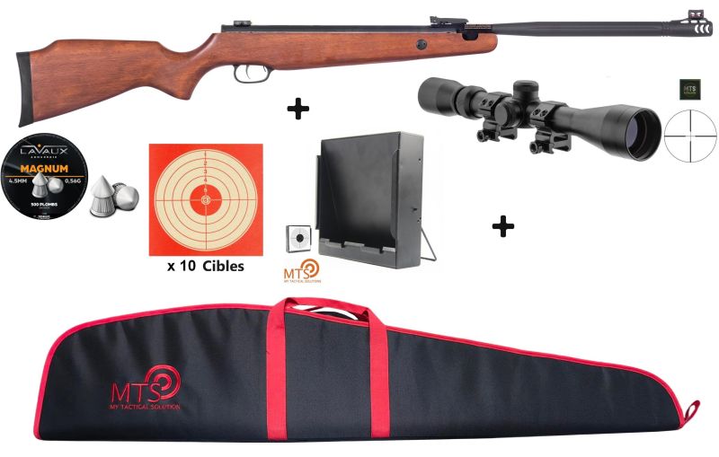 Carabine à plombs UX R-FORCE WOOD cal.4,5mm "Pack MTS 3-9x40"