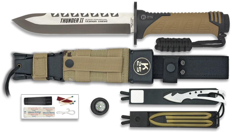 Poignard K25 Tactical Knife Thunder II Camo Sable Lame 17cm