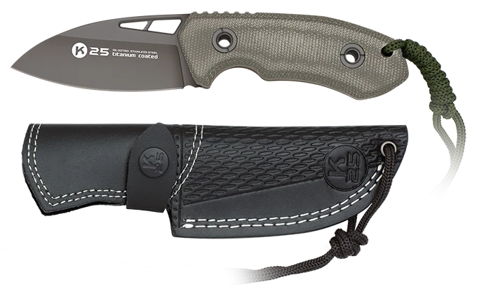 Couteau K25 Tactical Knife Mikarta Noir Lame 8cm