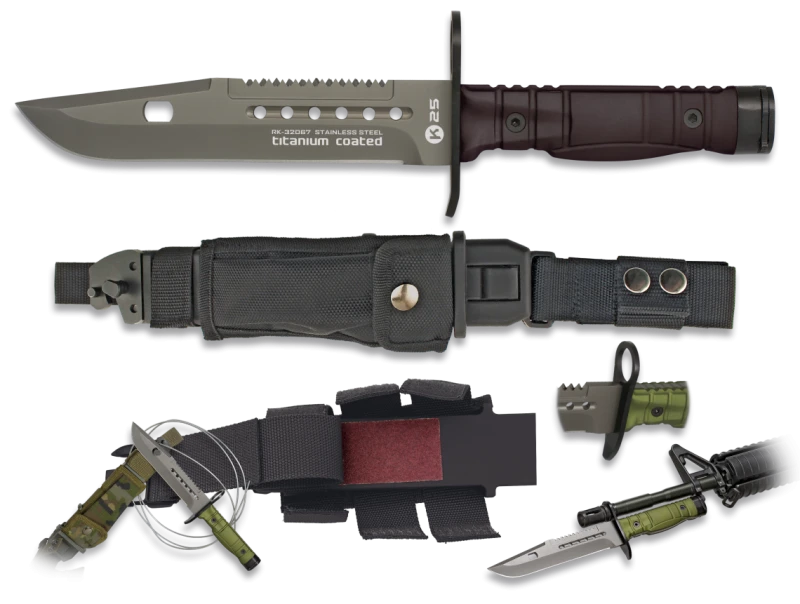 Couteau baïonnette K25 Tactical Knife Noir 17,8cm