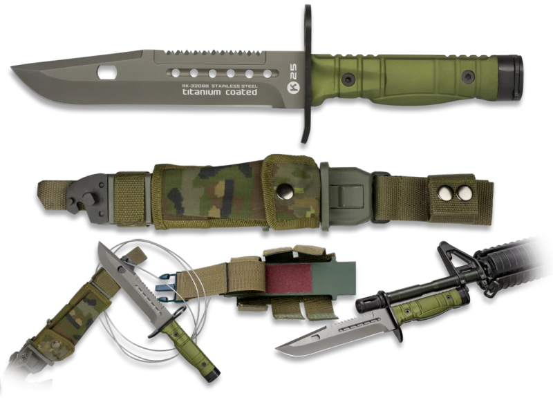 Couteau baïonnette K25 Tactical Knife Vert 17,8cm