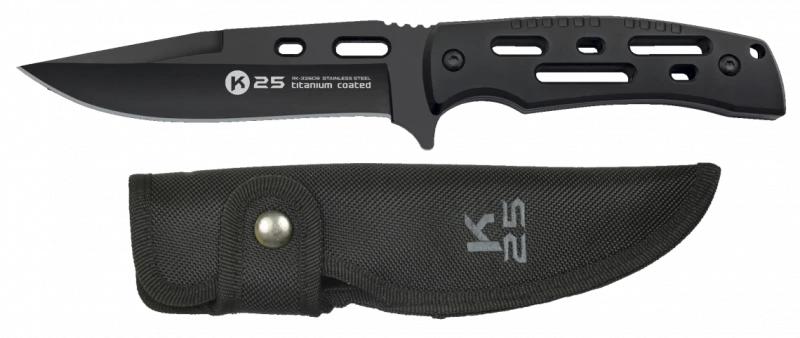 Couteau K25 Tactical Knife Noir Lame 13,2cm