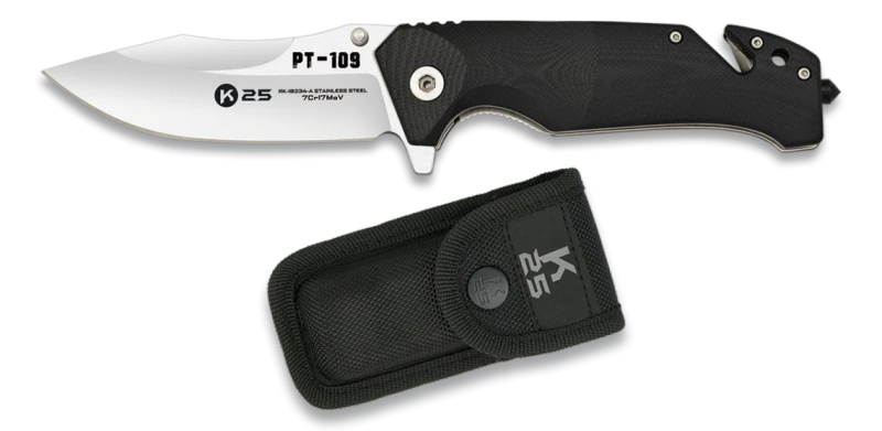 Couteau pliant K25 Tactical Knife G10 GNC PT-109 Lame 9cm