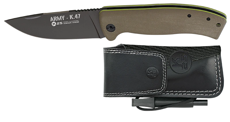 Couteau pliant K25 Tactical Knife Army Micarta Vert Lame 9,8cm