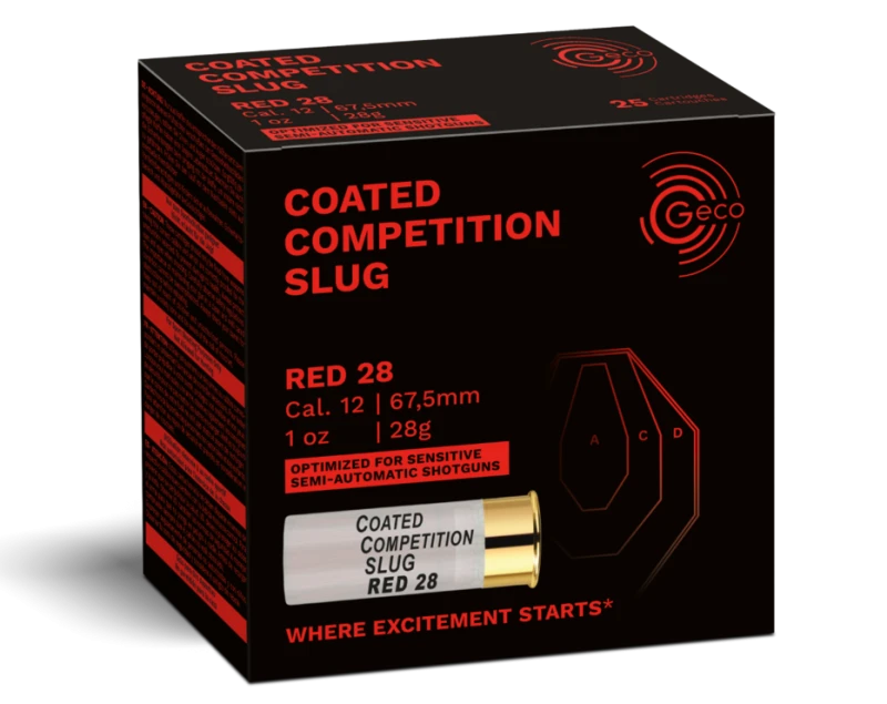 Cartouches GECO Slug Compétition Red 28 gr cal.12/67 (boite de 25)