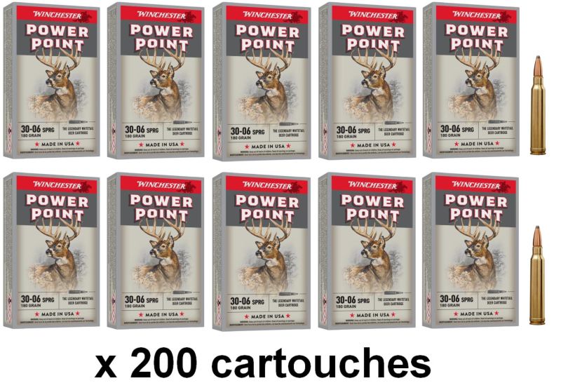 WINCHESTER cal.30-06 Sprg Power Point 180 grains - 11.7 grammes /200