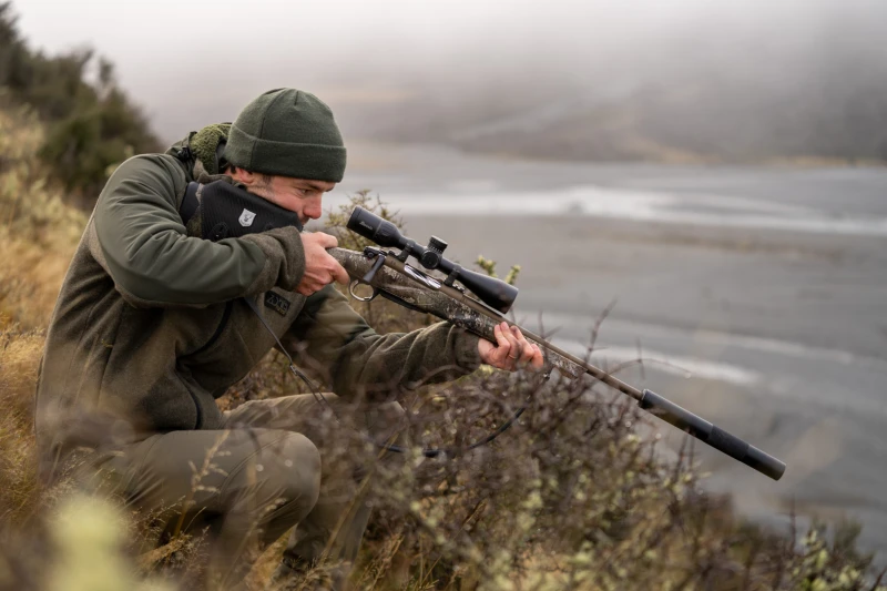 Busc cuir droitier pour carabine RISERVA Cuir Carbone Taille.XS