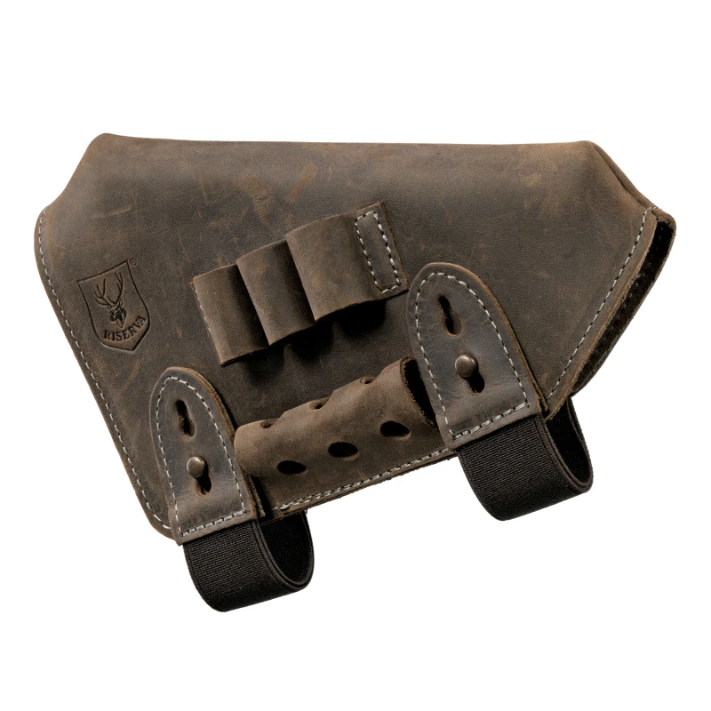 Busc cartouchière en cuir droitier pour carabine RISERVA Marron Taille.XS