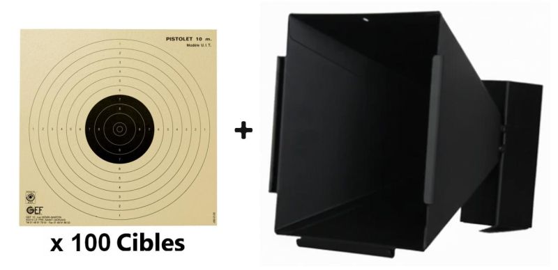 Porte Cible Conique MTS 17X17 cm avec 100 cibles