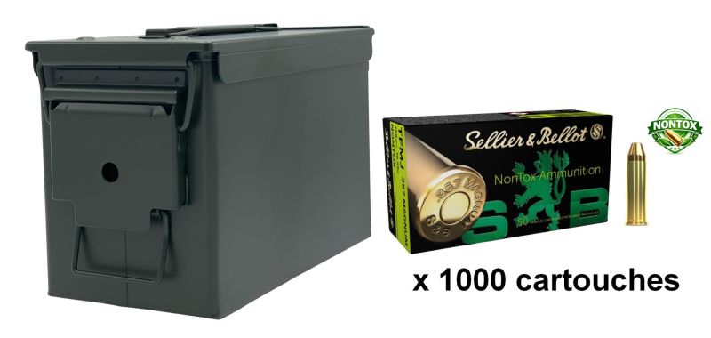SELLIER BELLOT cal.357 Magnum TFMJ NONTOX /Caisse OLIVE 1000 cartouches