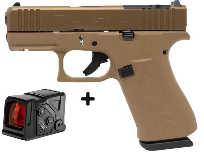 Pistolet GLOCK 43X MOS Gen5 Coyote A-CUT Aimpoint COA cal.9x19