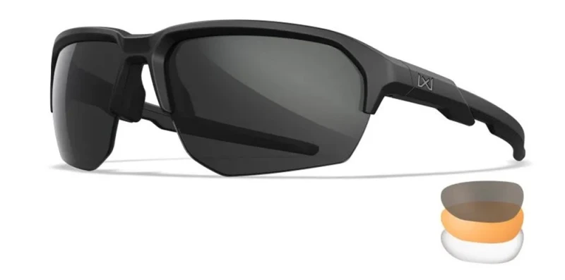 Lunette de protection balistique WILEY X JACK Black "Kit 3 verres Fumé-Orange-Translucide"