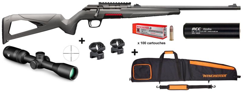 Carabine WINCHESTER Xpert cal.22Lr "Pack fourreau- silencieux RCC - VORTEX CROSSFIRE HD 2-7x32"