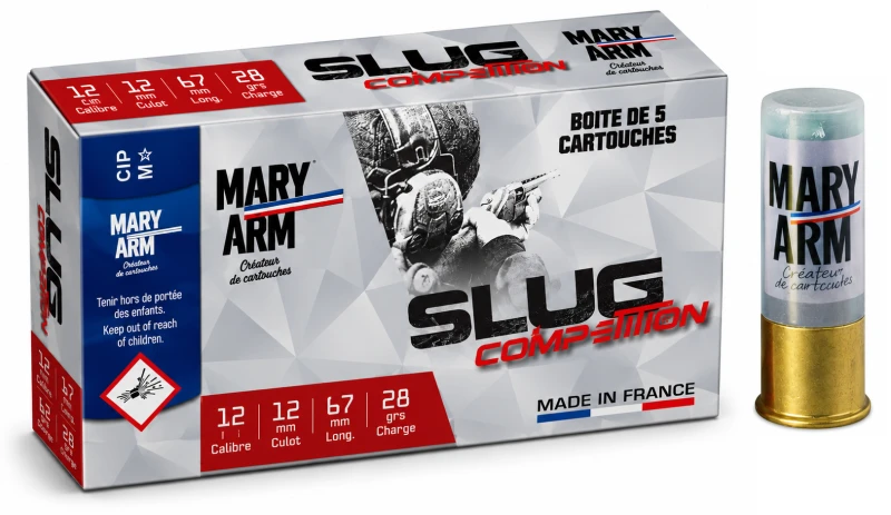 Cartouches MARY ARM Slug Compétition cal.12/67 (boite de 5)