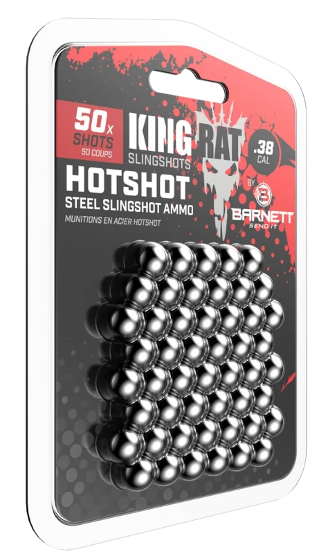 Billes acier pour Lance-pierres BARNETT King RAT Diamètre 9mm (50 billes) 