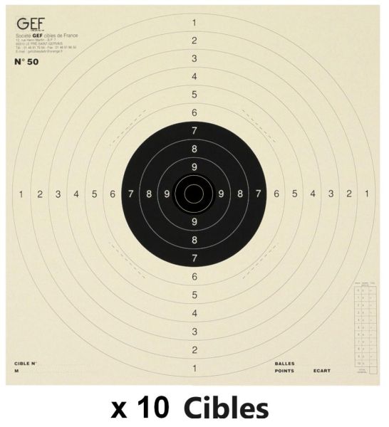 Cibles papier C50 GEF 53x53 cm (paquet de 10)