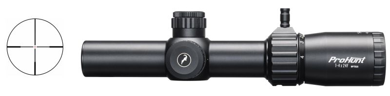 Lunette PROHUNT Optics 1-4x24 IF ret.PH4 Lumineux
