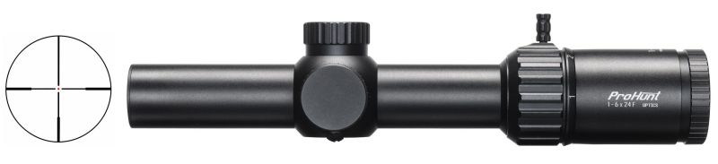 Lunette PROHUNT Optics 1-6x24 IF ret.PH4 Lumineux