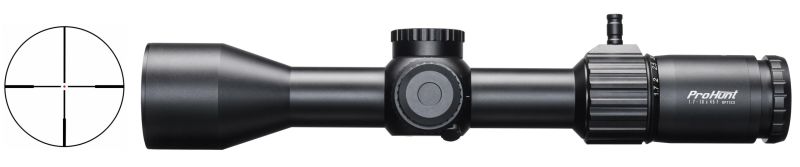 Lunette PROHUNT Optics 1,7-10x45 IF ret.PH4 Lumineux