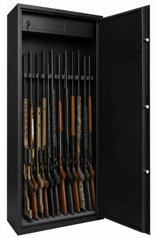 Coffre WE LOCK Defender Noir 14 armes avec lunettes (68kg)