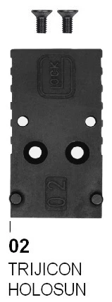 Plaque adaptatrice GLOCK MOS Standard N°2 (Trijicon,Holosun)