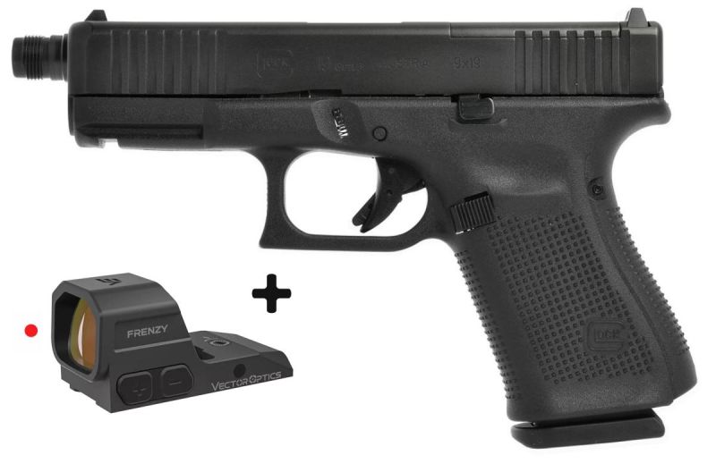 Pistolet GLOCK 19 Gen5 MOS FS Fileté "Pack VECTOR FRENZY" cal.9x19