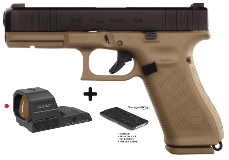 Pistolet GLOCK 17 Gen5 FR Coyote "Armée Francaise Pack VECTOR FRENZY" cal.9x19