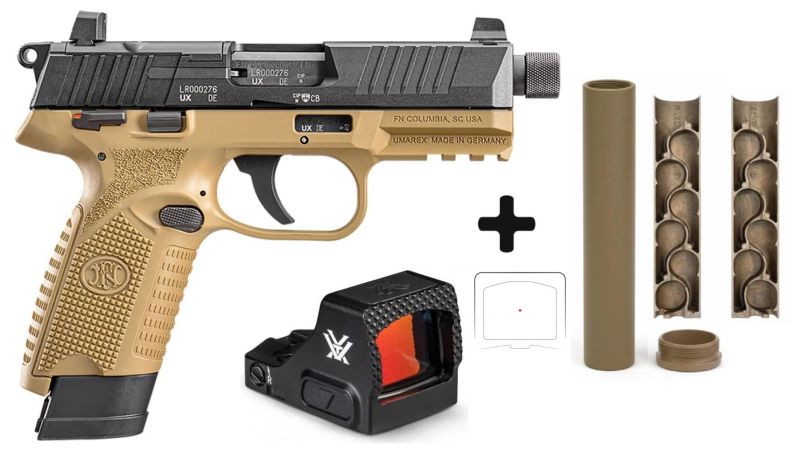Pistolet FN HERSTAL 502 Tactical Black/FDE cal.22Lr 