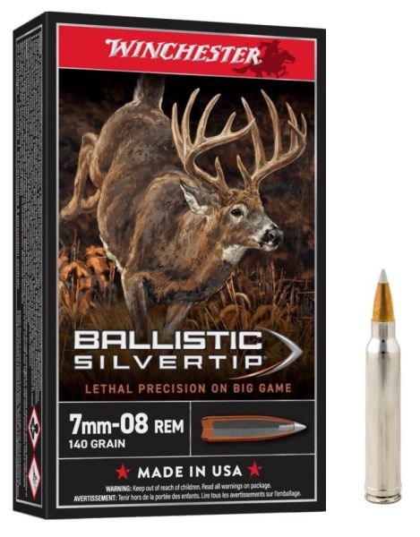WINCHESTER cal.7mm-08 Rem Ballistic Silvertip 140 grains - 9.07 grammes /20