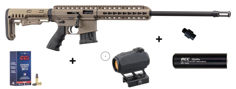 Carabine PALLAS BA-15 Tactical TAN cal.22 Lr "Pack tir VECTOR OPTICS MAVERICK IV"