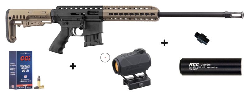 Carabine PALLAS BA-15 Tactical Tan/Black cal.22 Lr "Pack tir VECTOR OPTICS MAVERICK IV"