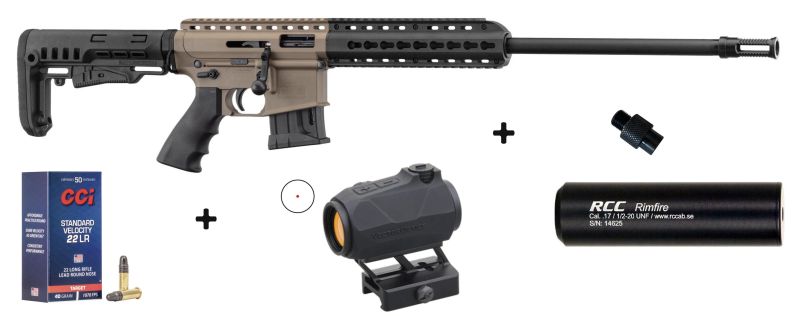 Carabine PALLAS BA-15 Tactical Black/Tan cal.22 Lr "Pack tir VECTOR OPTICS MAVERICK IV"