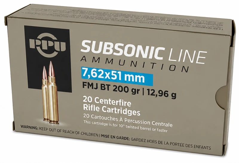 PARTIZAN cal.308 Win FMJ BT Subsonic 200 grains - 12.96 grammes /20