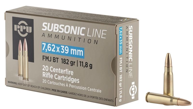 PARTIZAN cal.7,62x39 FMJ BT Subsonic 182 grains - 11.8 grammes /20