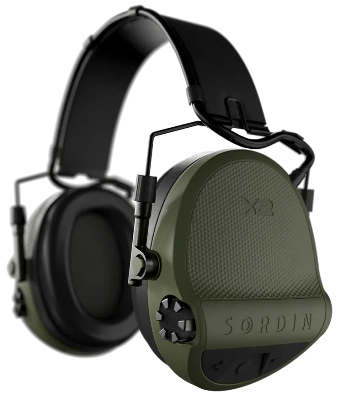 Casque électronique SORDIN Supreme X2 SFA Vert Cuir Gel "Spécial tireur"